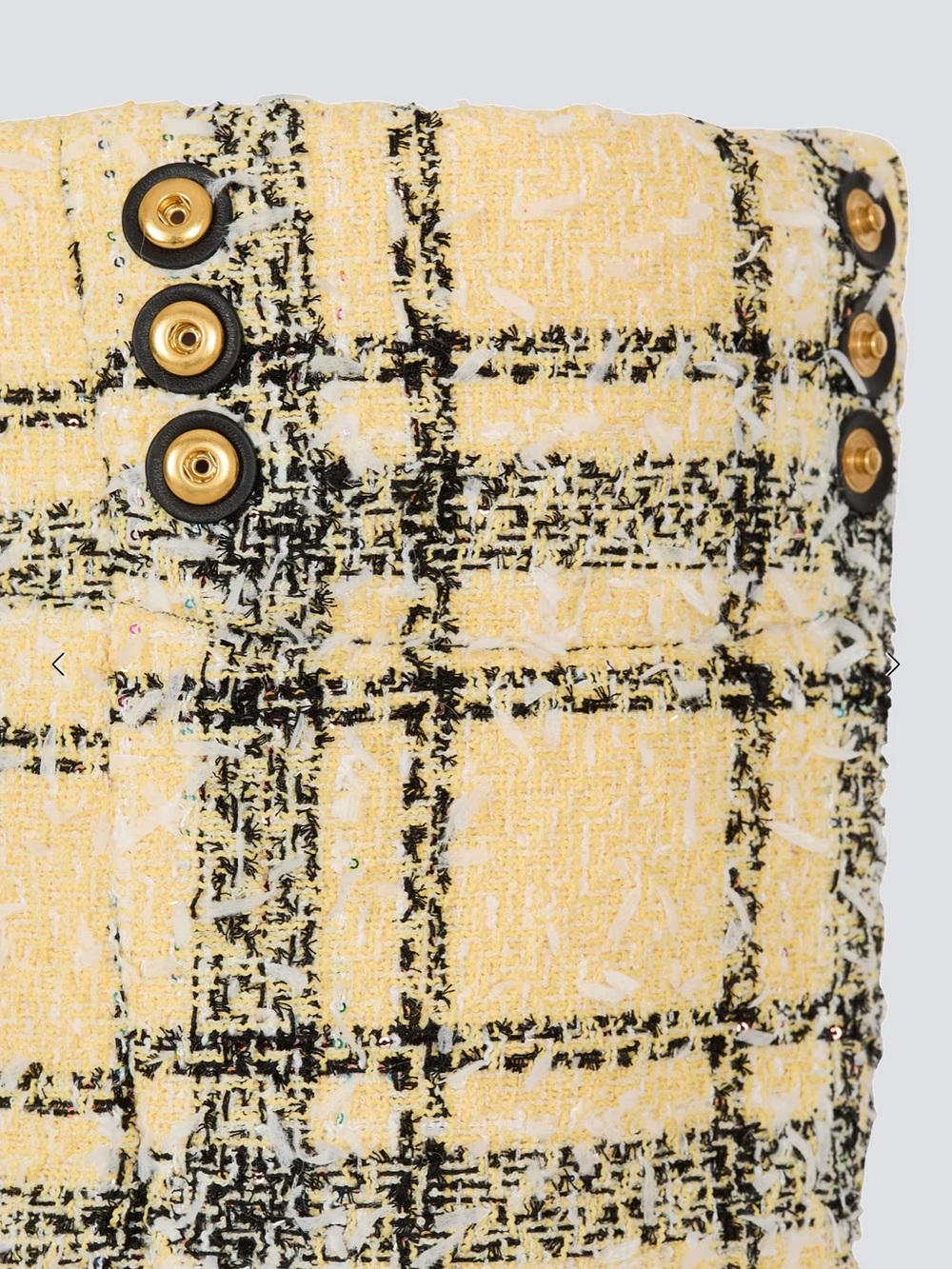 Balmain yellow and black Plaid tweed 1945 tote bag - Picture 3 of 9